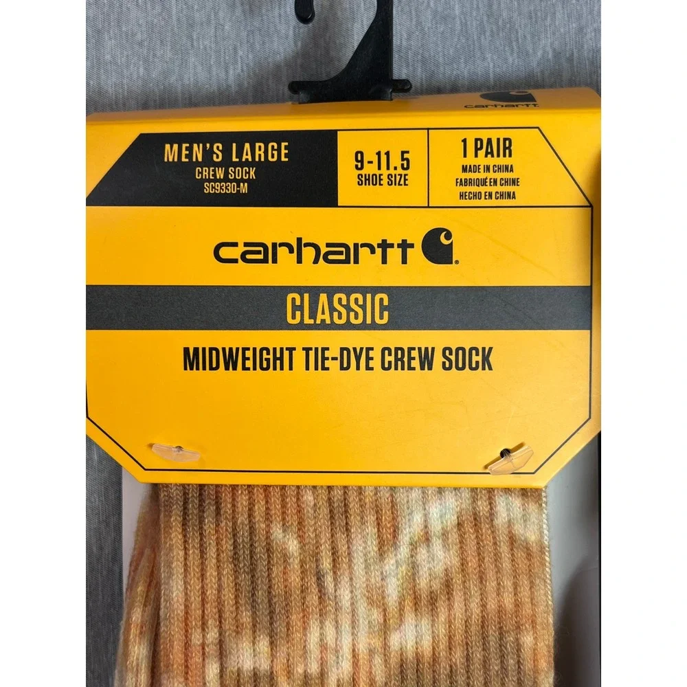 Nike Carhartt Tie Dye Crew Socks Bundle 3 Pairs Mens Large Dri-FIT Khaki Sz 8-12